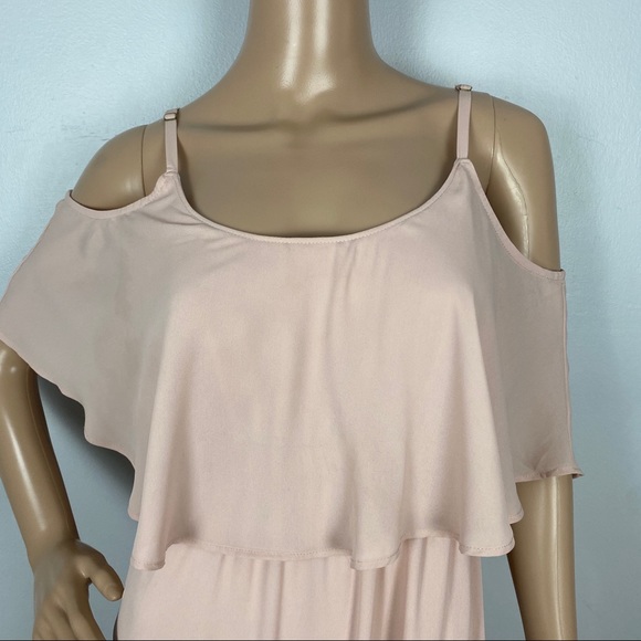 SHOW ME YOUR MUMU PINK COLD-SHOULDER RUFFLE MAXI DRESS - Picture 3 of 12
